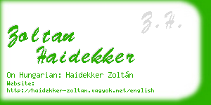zoltan haidekker business card